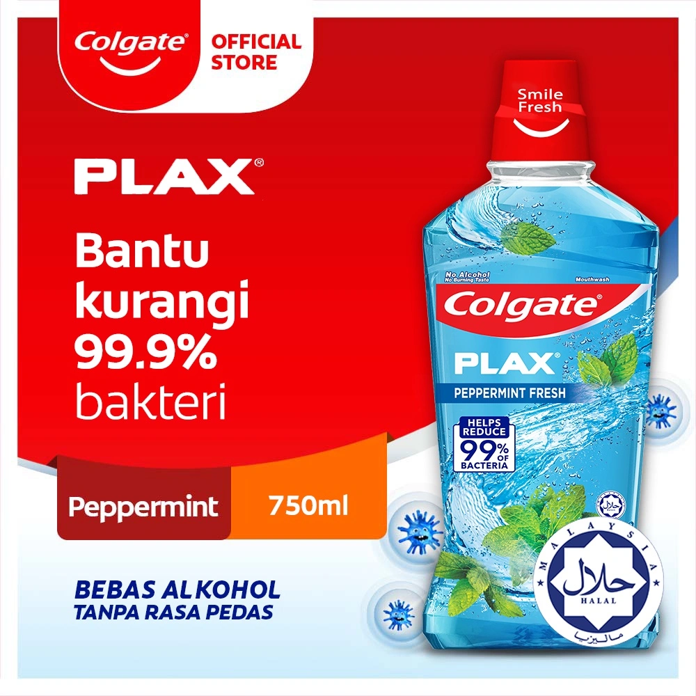 Colgate Plax Mouthwash Peppermint 750ml - Obat Kumur