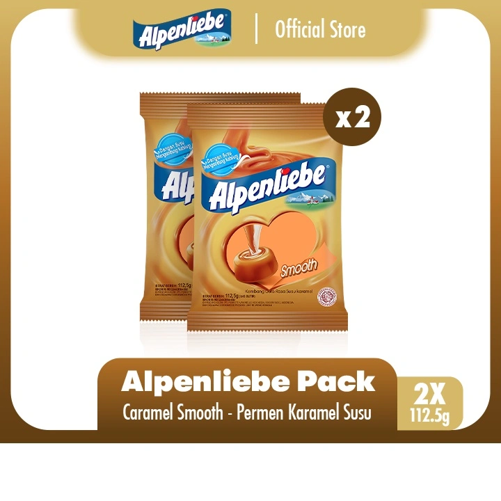 Alpenliebe Caramel Smooth 225g - Permen Karamel Susu (2 Packs)
