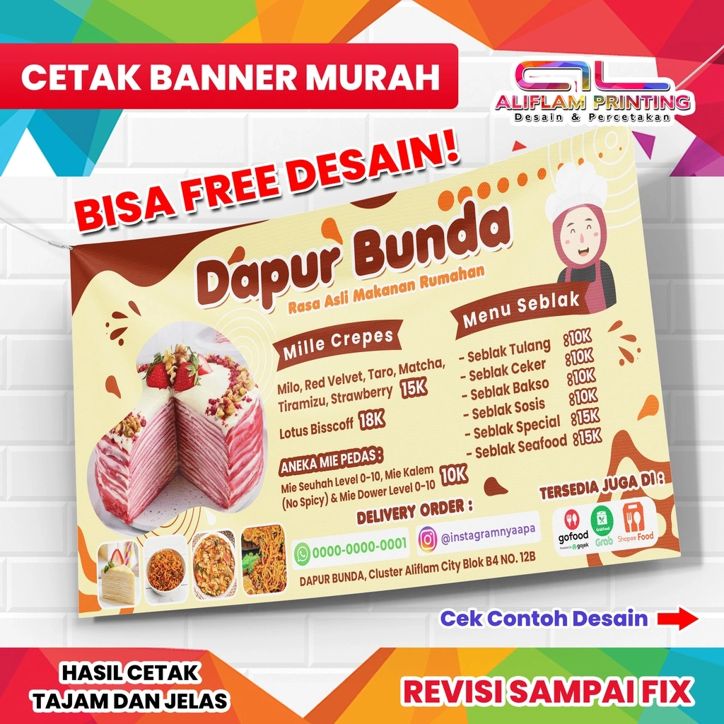 CETAK BANNER SPANDUK MURAH | Revisi Sampai Fix | Bisa pesan design saja