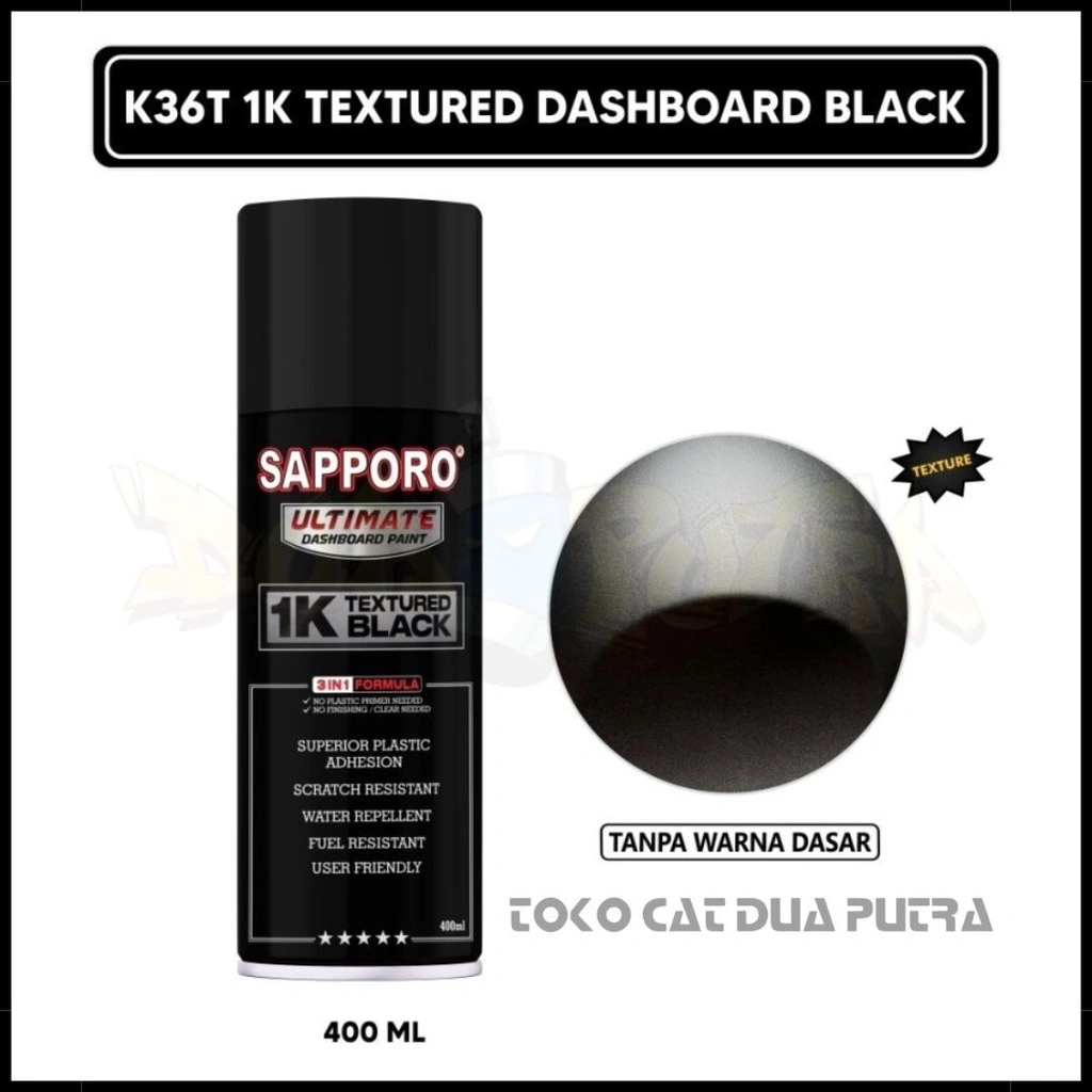 Sapporo Ultimate 400ml K36T 1K Textured Dashboard Black