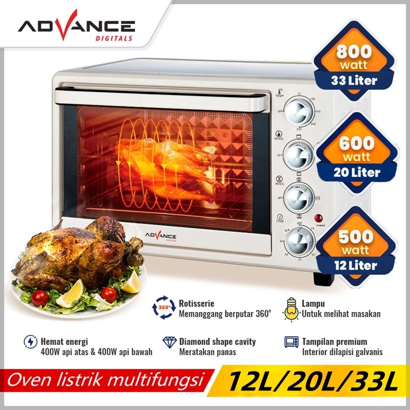 [COD] Advance Oven Listrik Multifungsi 20L Oven Listrik Low Watt  Electric Oven Kapasitas Besar