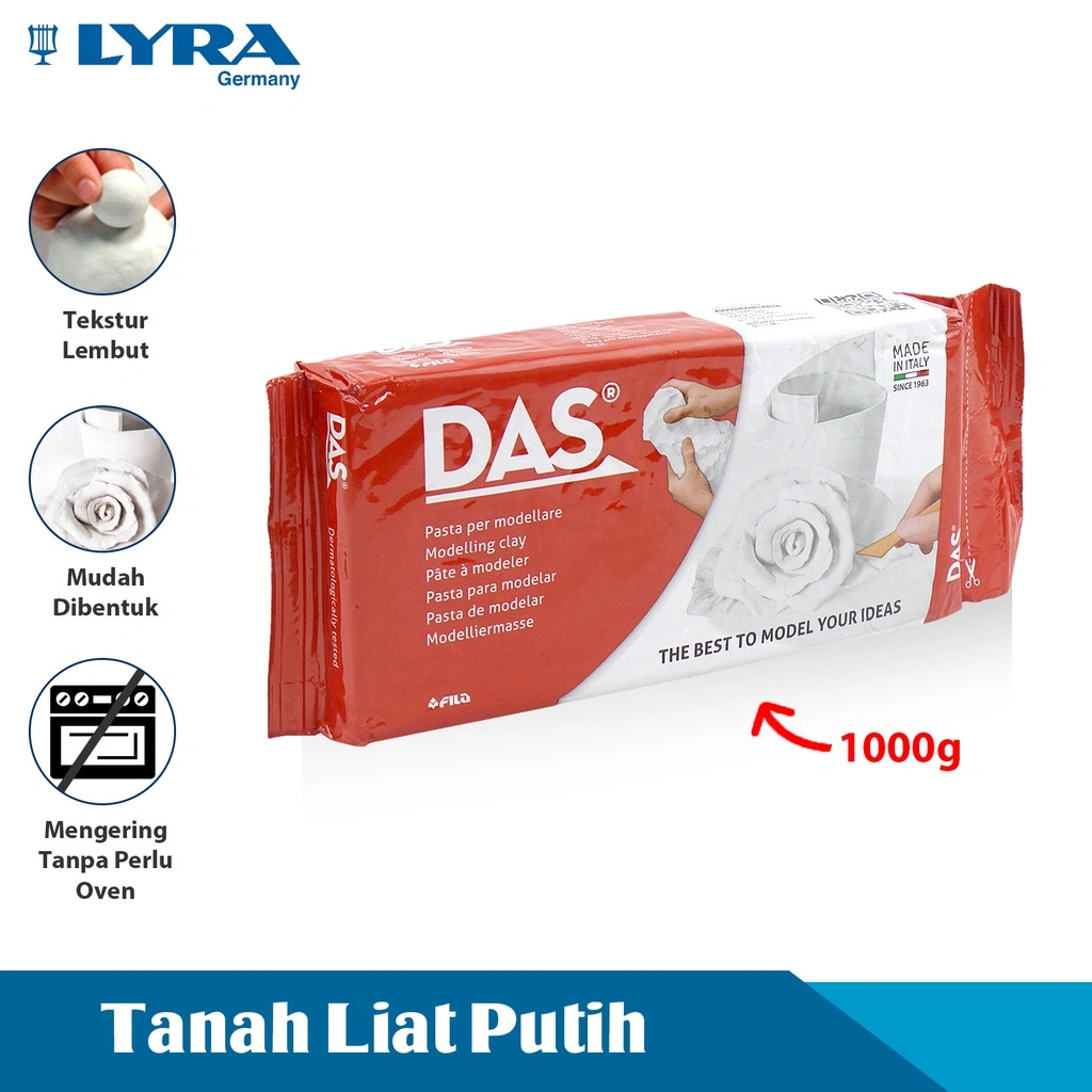 Das Tanah Liat Prakarya 1 Kg Das Modeling Material Clay Kering Tanpa Oven Lyr-387500 Putih