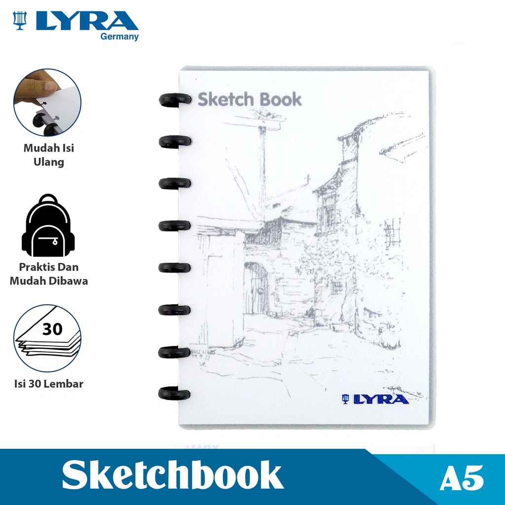 Lyra Buku Sketsa Ukuran A5 30 Lembar Sketch Book Binder Buku Bergambar Lyr-9210250