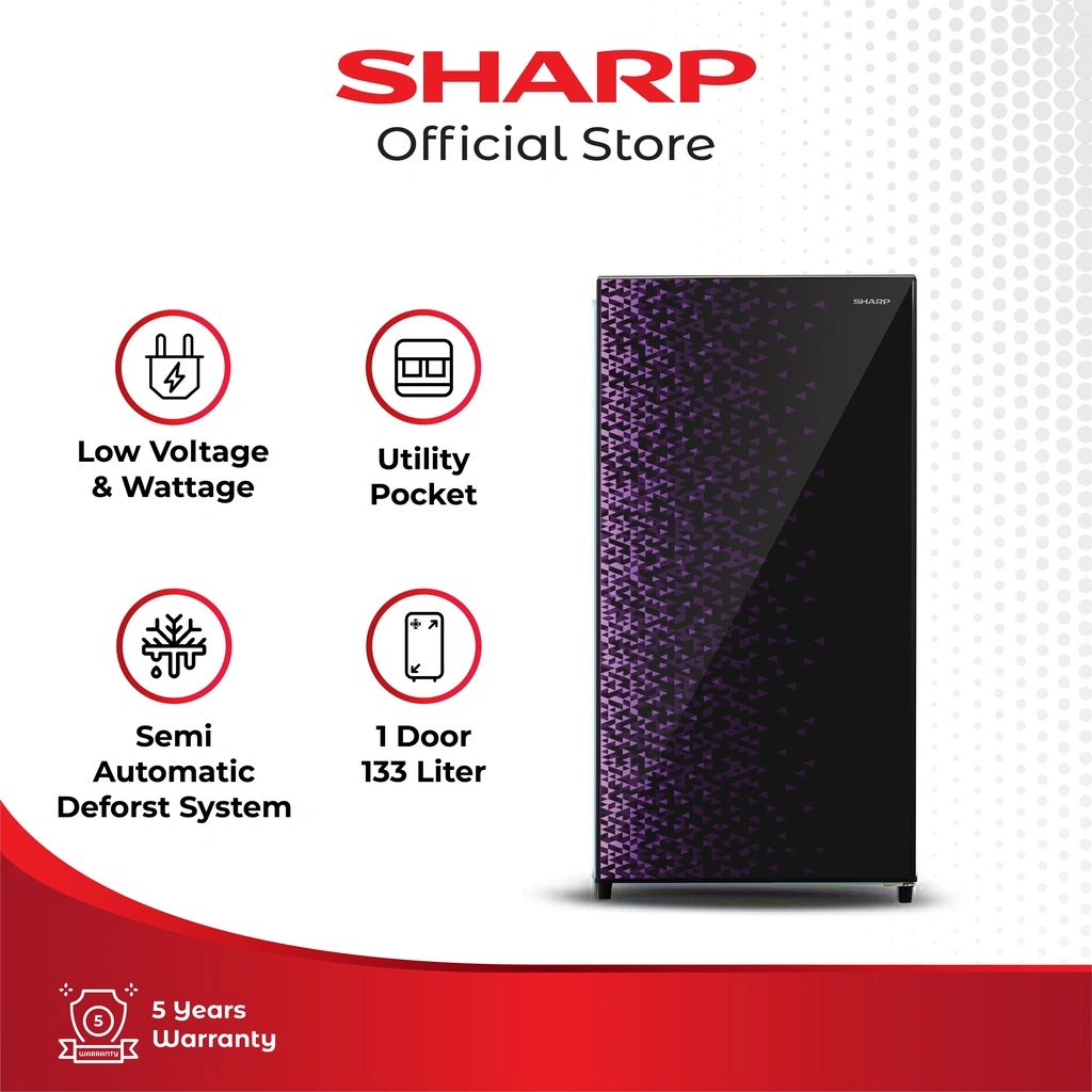 Sharp Kulkas 1 Pintu SJ-X165MG-GB SHINE Magneglas Series Blue 133L