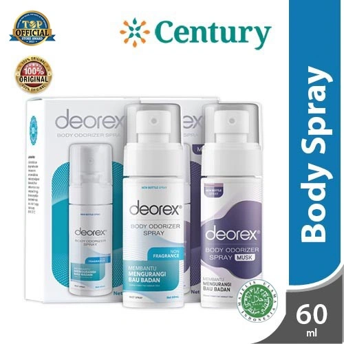 Deorex Body Odorizer Spray 60ml /Deodorant /Body Spray /Penghilang Bau Ketiak & Bau Kaki /Bau Badan