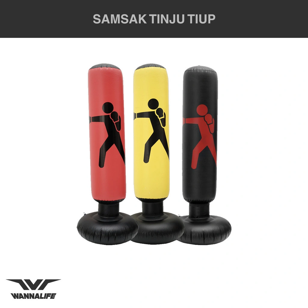 WANNALIFE Samsak Tinju Model Tiup 160cm | Inflatable Punching Bag | Alat Latihan Olahraga Tinju