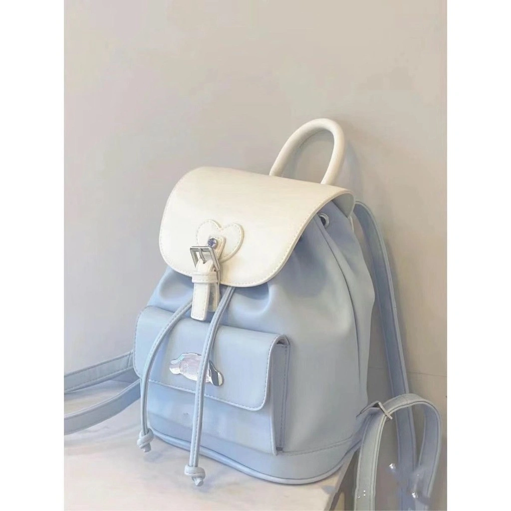(ready)Tas bahu biru yang feminin lucu kekinian backpack korea import fashion kuliah tas ransel tas sekolah backpack