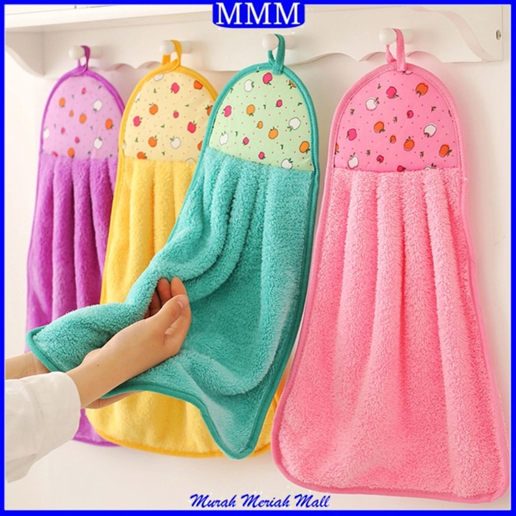 MMM Kain Lap Tangan Model Gantung Serbaguna Handuk Tangan Motif Buah Serbet Pemberisih Kotoran Dapur Serap Air