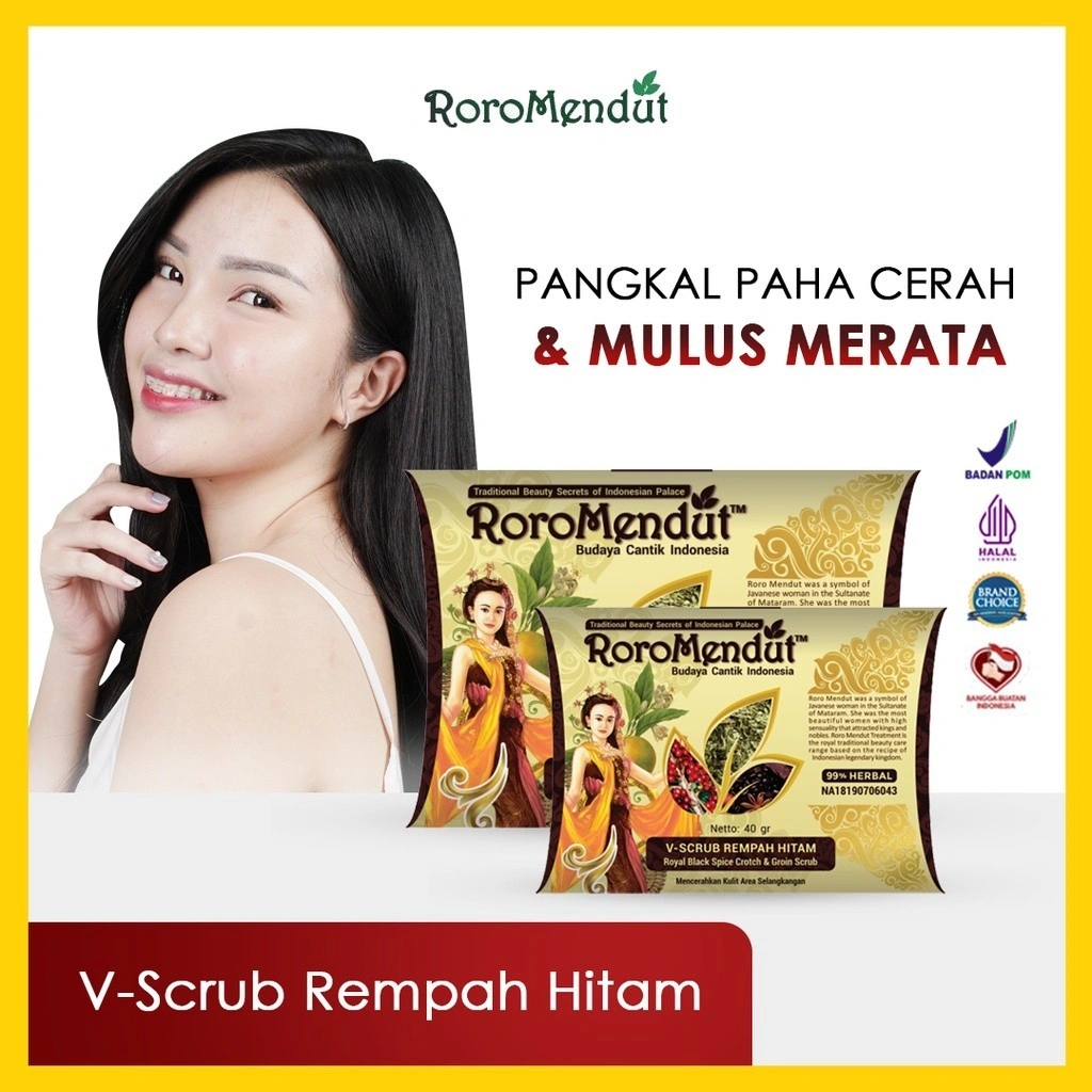 𝐑𝐎𝐑𝐎 𝐌𝐄𝐍𝐃𝐔𝐓 V Scrub 40gr Lulur Pemutih Selangkangan Whitening | Herbal Jamu Pasutri Perawatan Kewanitaan Feminime SPA Rempah Perawan Brightening Lightening Axillary Pantat Bokong Keperawanan Firming Memutihkan Kulit Tubuh Badan Feminine Halal BPOM