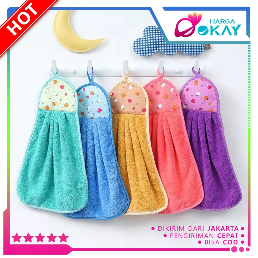 HO Kain Lap Tangan Model Gantung Serbaguna Handuk Tangan Motif Buah Serbet Kotoran Dapur Serap Air Murah