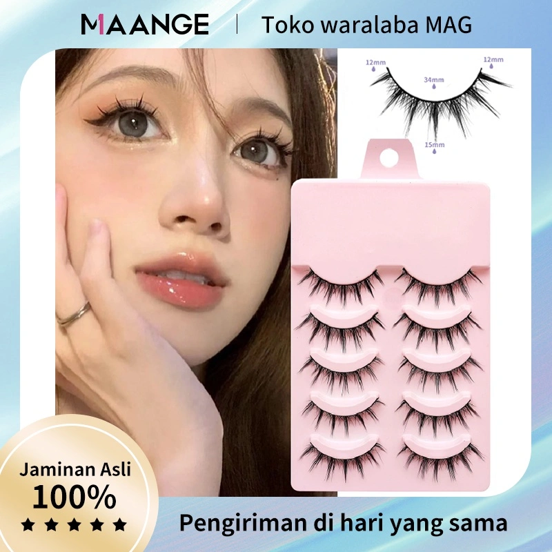 MAGEFY 5 Pasang Bulu Mata Palsu Korea Natural Lembut 3D Eyelash Extension Lashes Bulu Mata Paket Eyelashes