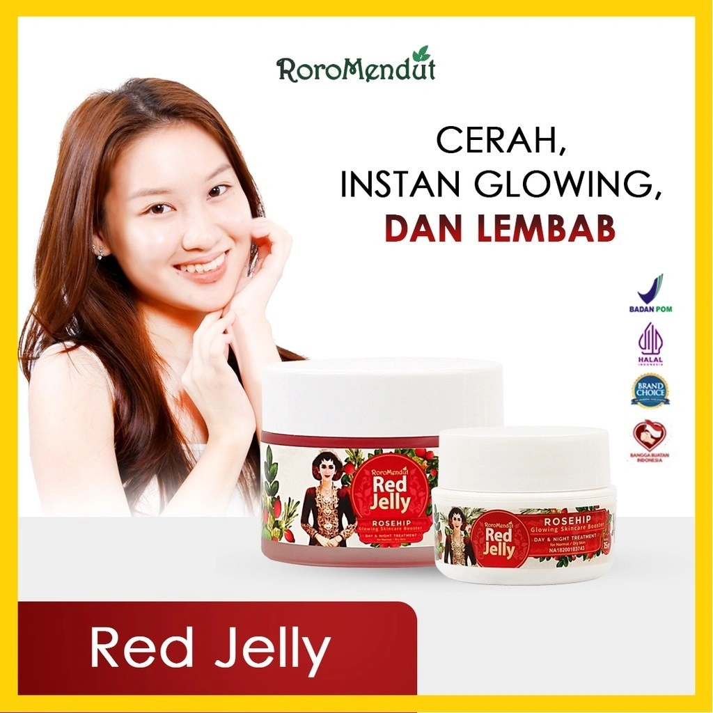 𝐑𝐎𝐑𝐎 𝐌𝐄𝐍𝐃𝐔𝐓 Red Jelly Sleeping Mask Whitening Anti Aging Wrinkle Flek Kerut Skincare Glowing Pemutih