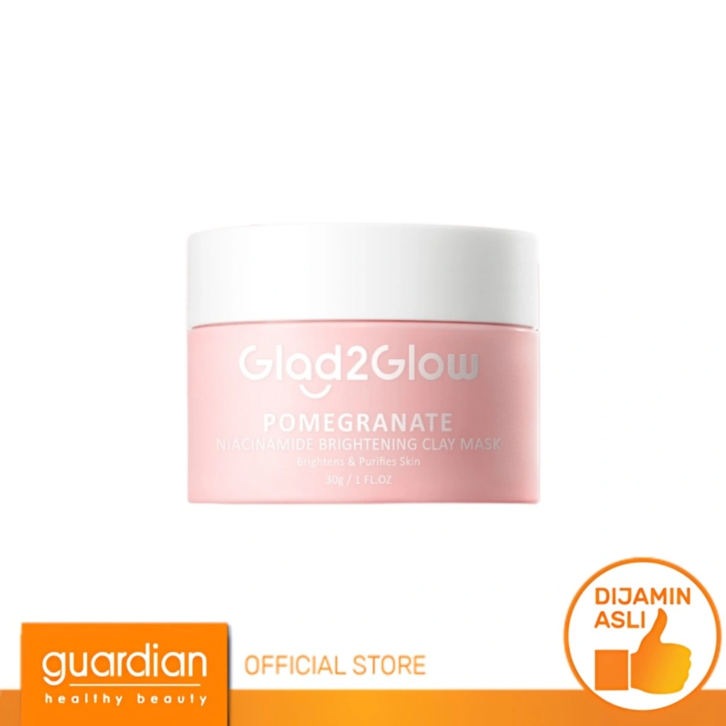 Glad2Glow Pomegranate Niacinamide Brightening Clay Mask Masker Wajah 30Gr