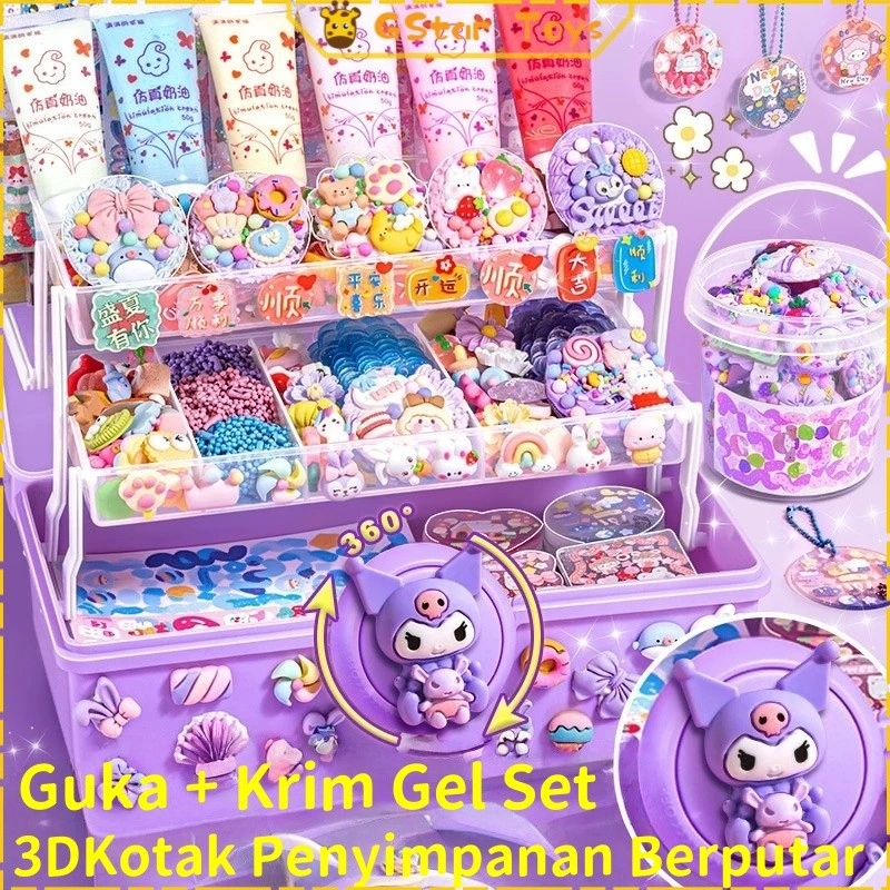 Gstar DIY 3D Guka Gantungan Kunci Akrilik Set Paket Krim Lem Keychain Kartu Stiker luca Kotak Cream Gum  Hadiah Kreatif Murah Mainan Deco Edukatif