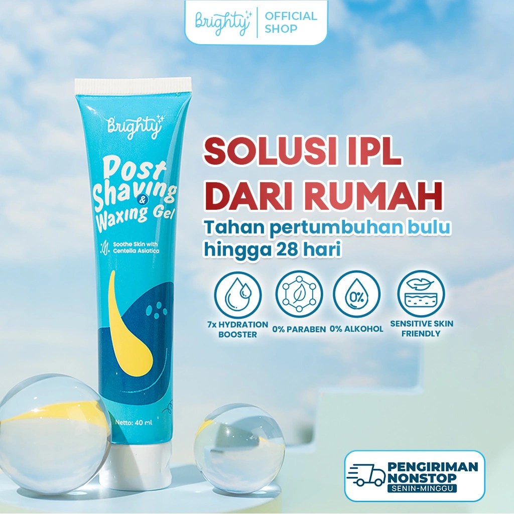 Brighty Post Shaving & Waxing Gel Penghambat pertumbuhan bulu Gel Waxing Gel After Shaving Waxing Hair Removal Pelambat Pertumbuhan Bulu IPL Cream Laser IPL Gel Pencukur bulu cream cukur cream ipl bpom aman halal tahan pertumbuhan bulu