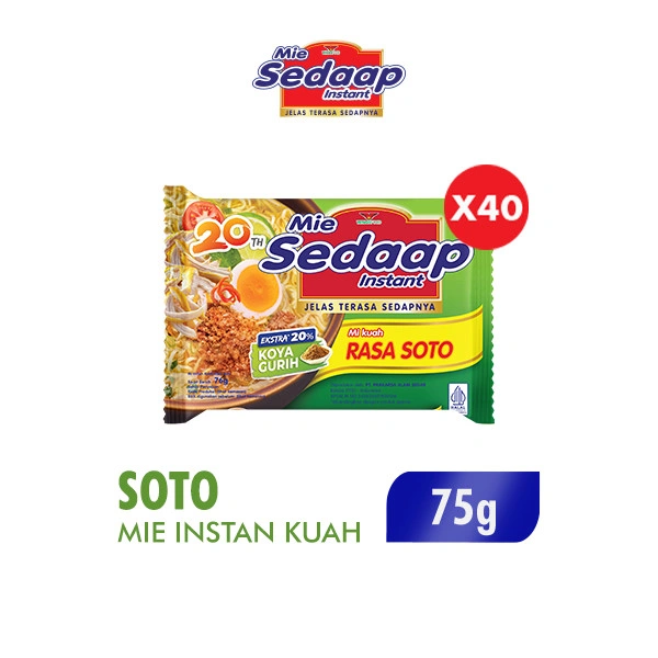 Sedaap Mie Instan Soto Bag 75 gr x40