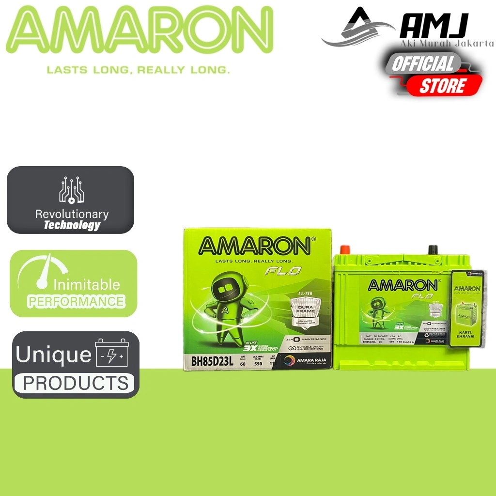 Amaron Hi Life Flo Aki Mobil Toyota Kijang Innova Lama Bensin 85D23L / 55D23L - 60Ah Aki Kering