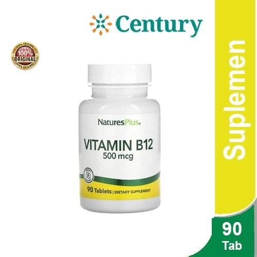 Nature's Plus Vitamin B12 500 Mcg 90 Tablet/Anemia/Meningkatkan Energi/Suplemen/Suplemen