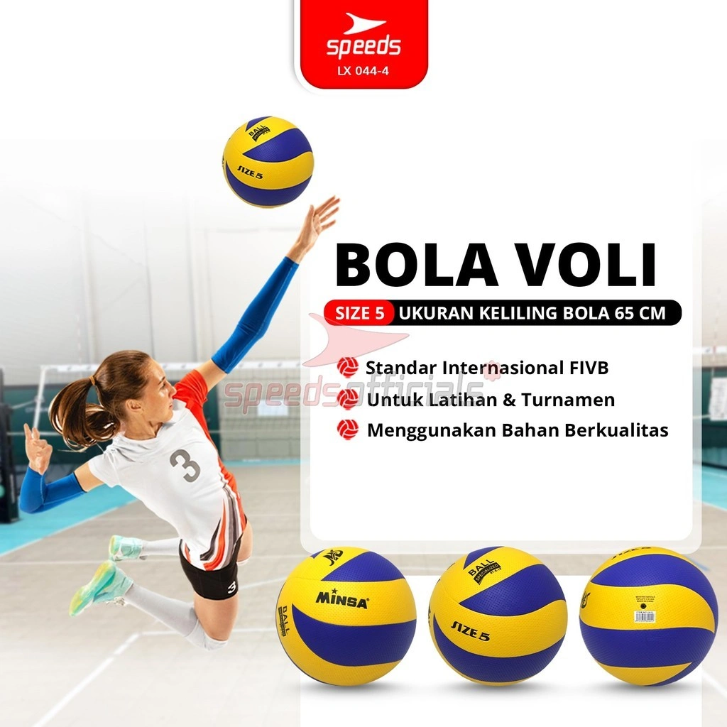 SPEEDS Bola Voli Size 5 Volleyball Voly Original Volley Olahraga Voli Pantai Lapangan Bola Ukuran 5 FIVB Pantulan Kuat 044-4