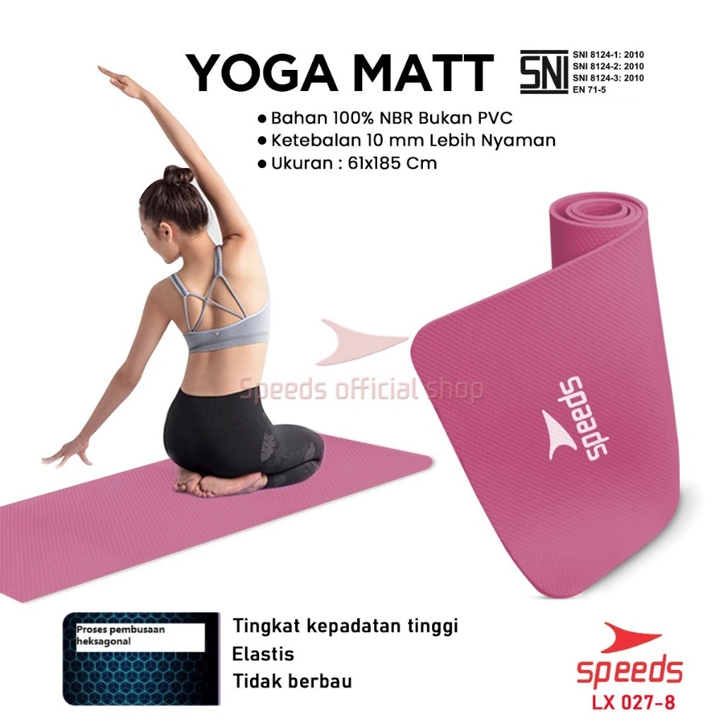 SPEEDS Matras Yoga Mat  NBR  Karpet Spons Tikar Alas Karpet 10MM Berstandar SNI 027-8