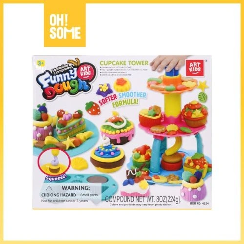 OHSOME  ART KIDS   Funny craft dough cupcake tower ice cream