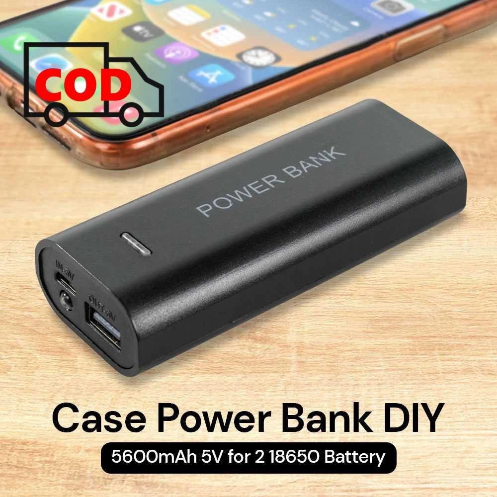 Case Powerbank DIY 5600mAh 5V 2 Baterai 18650 Casing Pawer Beng Murah Ekonomis