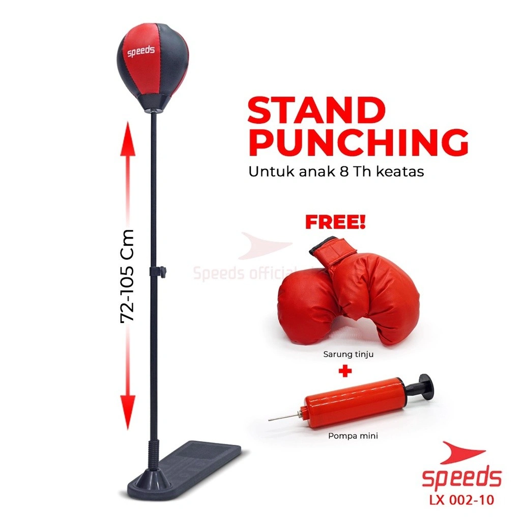 SPEEDS Samsak Boxing Speed Ball Standing Portable Alat Pukul Latihan Olahraga 002-10