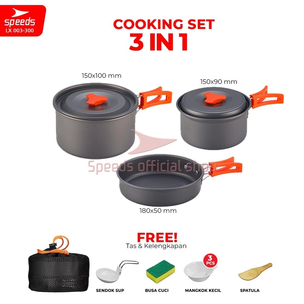 SPEEDS Alat Masak Set Camping Mini Kemah Rekreasi Paket Cooking Set Kemping Teko Portable Outdoor 003-300