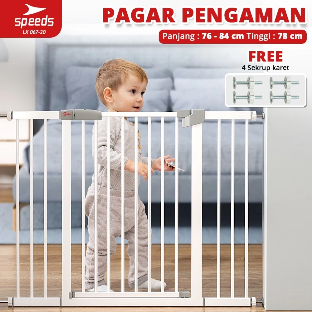 SPEEDS Baby Safety Gate Pagar Pintu Bayi Pagar Pengaman Bayi Pembatas Bayi Anak Tangga Dapur Kamar Mandi Safe Gate Bermain 067-20