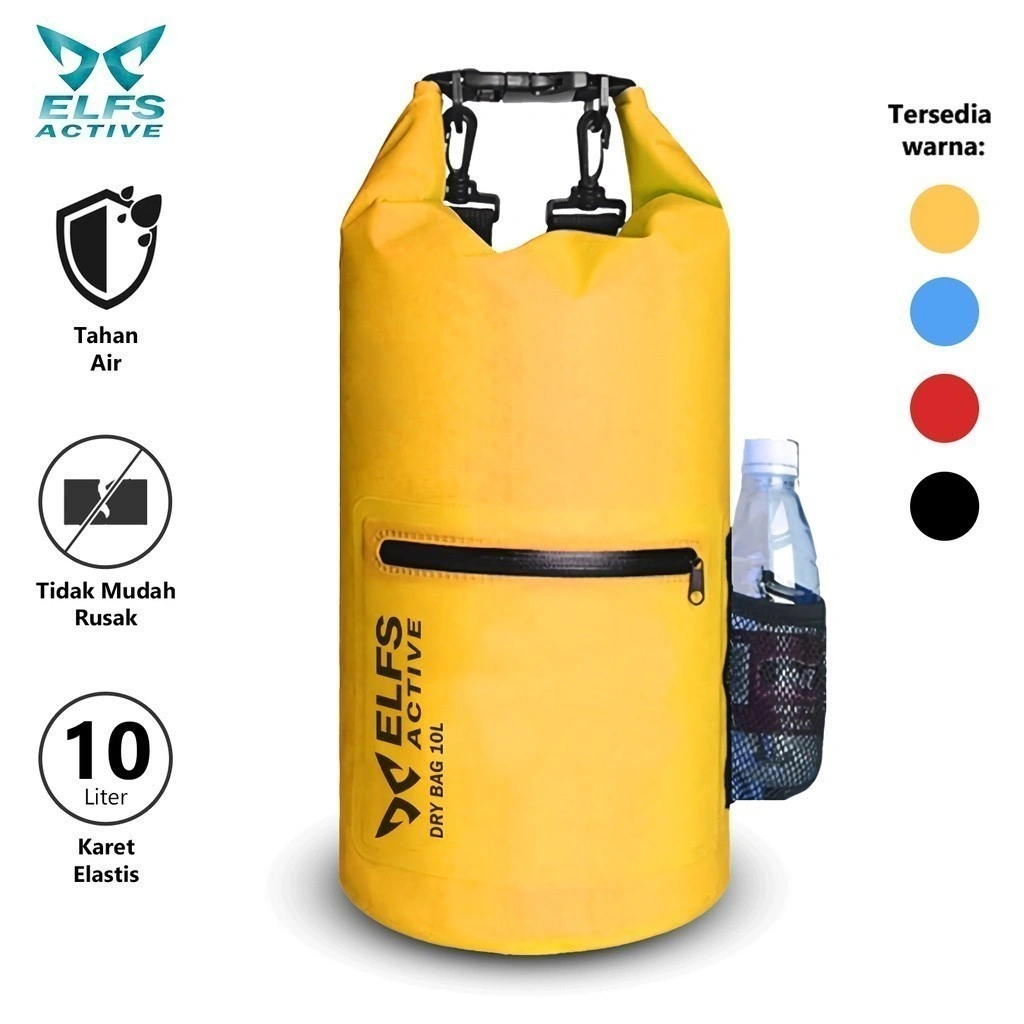 ELFS ACTIVE Dry Bag Ocean Pack 10 L Waterproof With Bottle Container Tas pantai