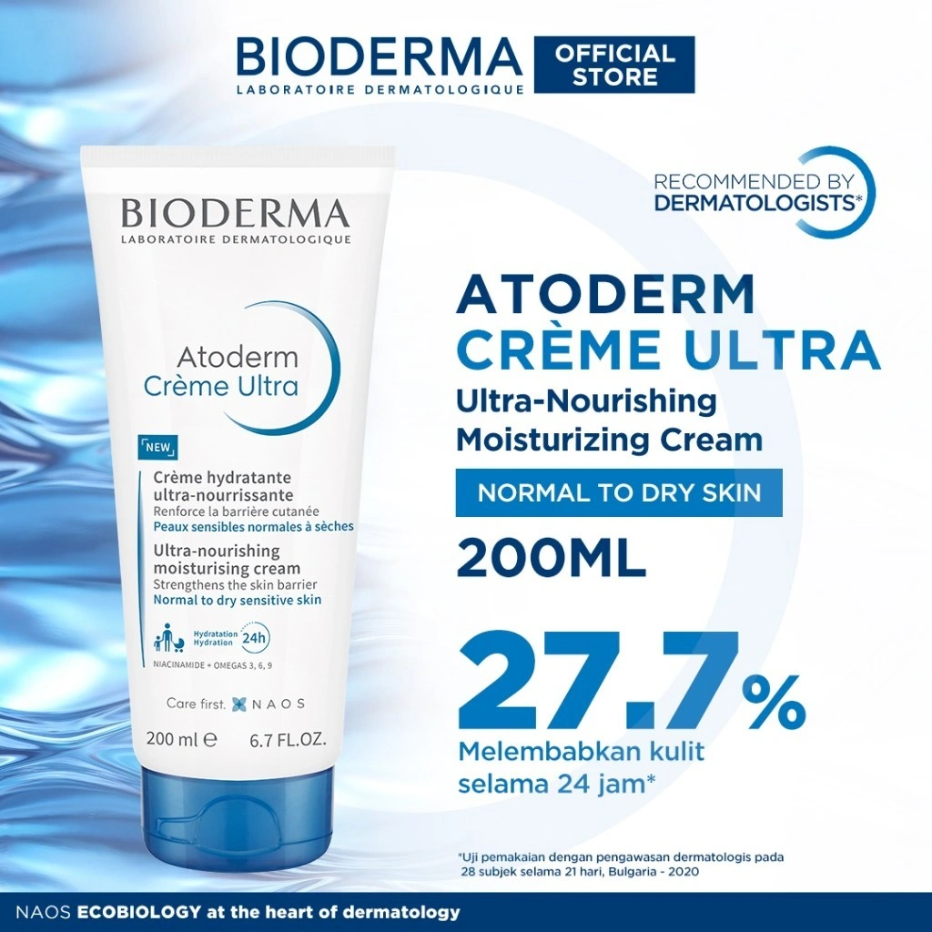 Bioderma Atoderm Creme Ultra 200 ml - Face / Body Moisturizer untuk Kulit Normal / Kering