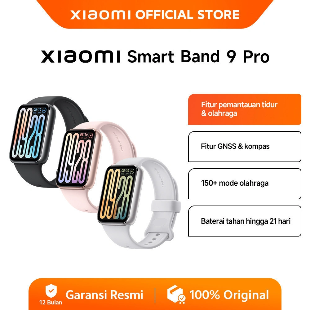 Xiaomi Smart Band 9 Pro | Bezel Tipis 1,74 | 150 Mode Olahraga | Pemantau Oksigen Darah & Detak Jantung | Frame Alloy Allumunium [Official Store]