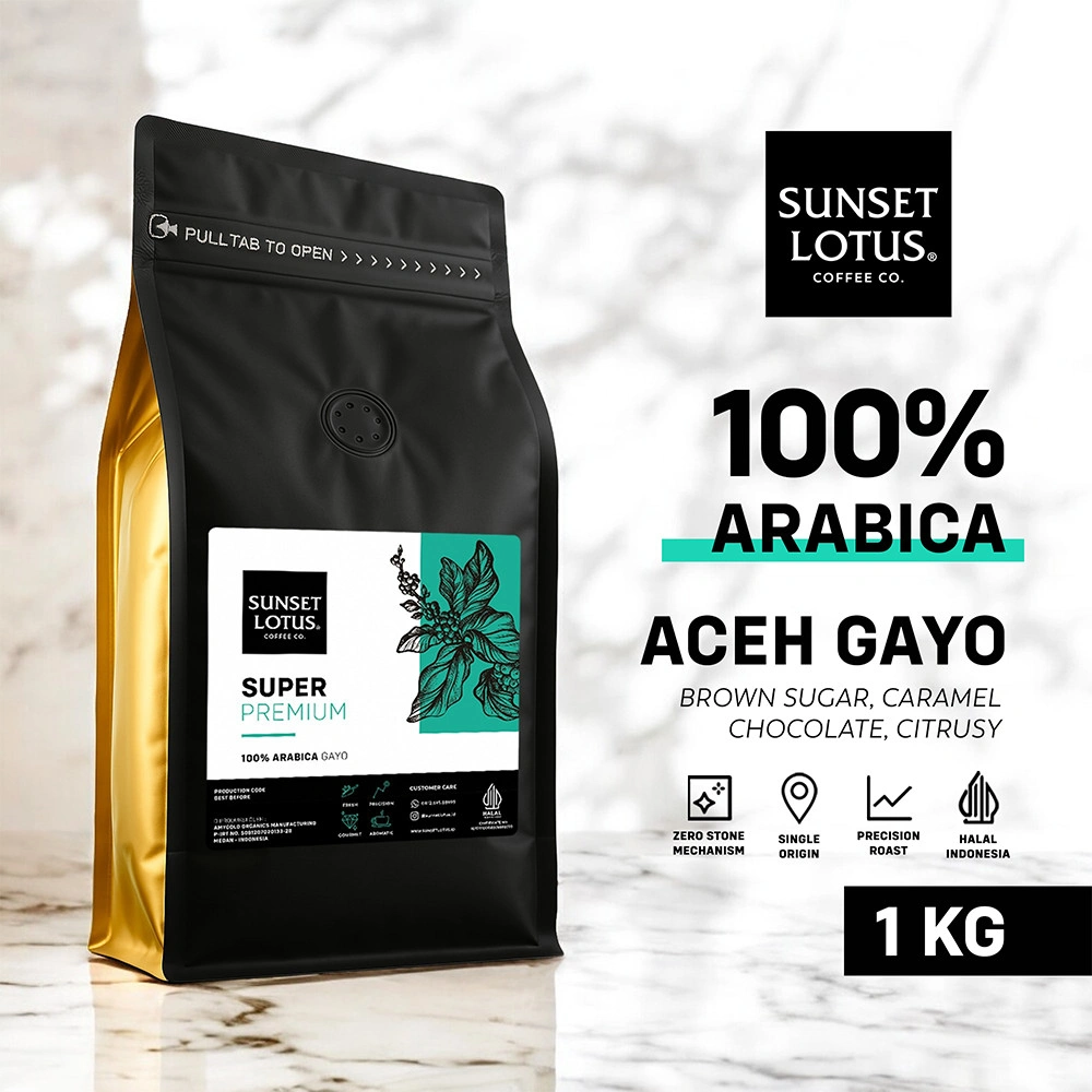 Sunset Lotus Biji Kopi Full Arabika Gayo Super Premium Espresso Base 1 Kg