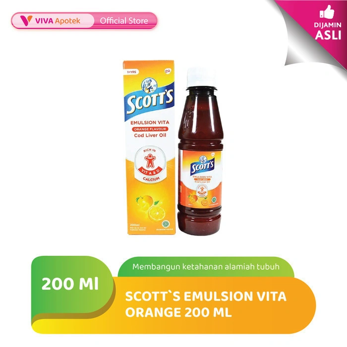 Scott's Emulsion Vita Orange Memenuhi Kebutuhan Vitamin A & D (200 ml)
