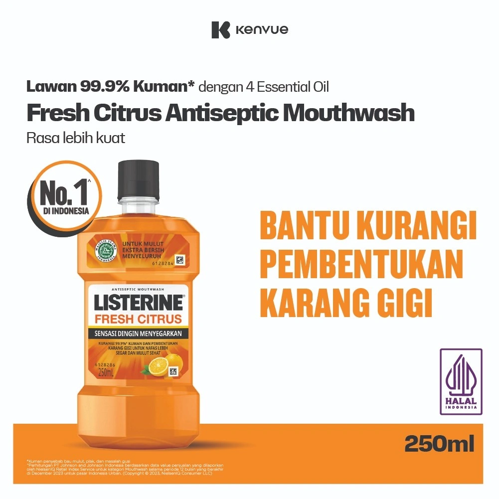 LISTERINE Fresh Citrus Antiseptic Mouthwash/Obat Kumur Antiseptik 250ml
