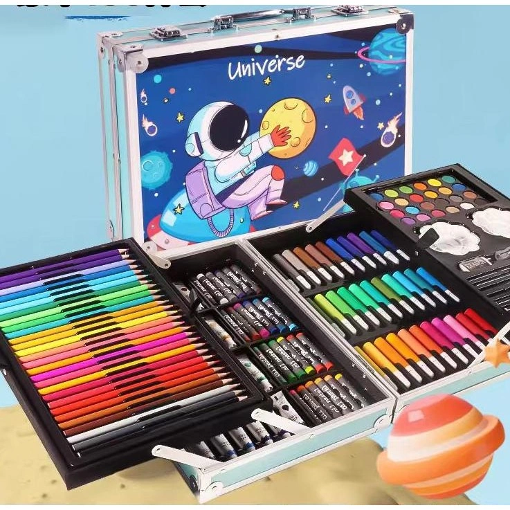 CRAYON ART SET 145 PCS / KOPER SET CRAYON MEWARNAI ANAK / ALAT LUKIS ANAK /alat mengambar