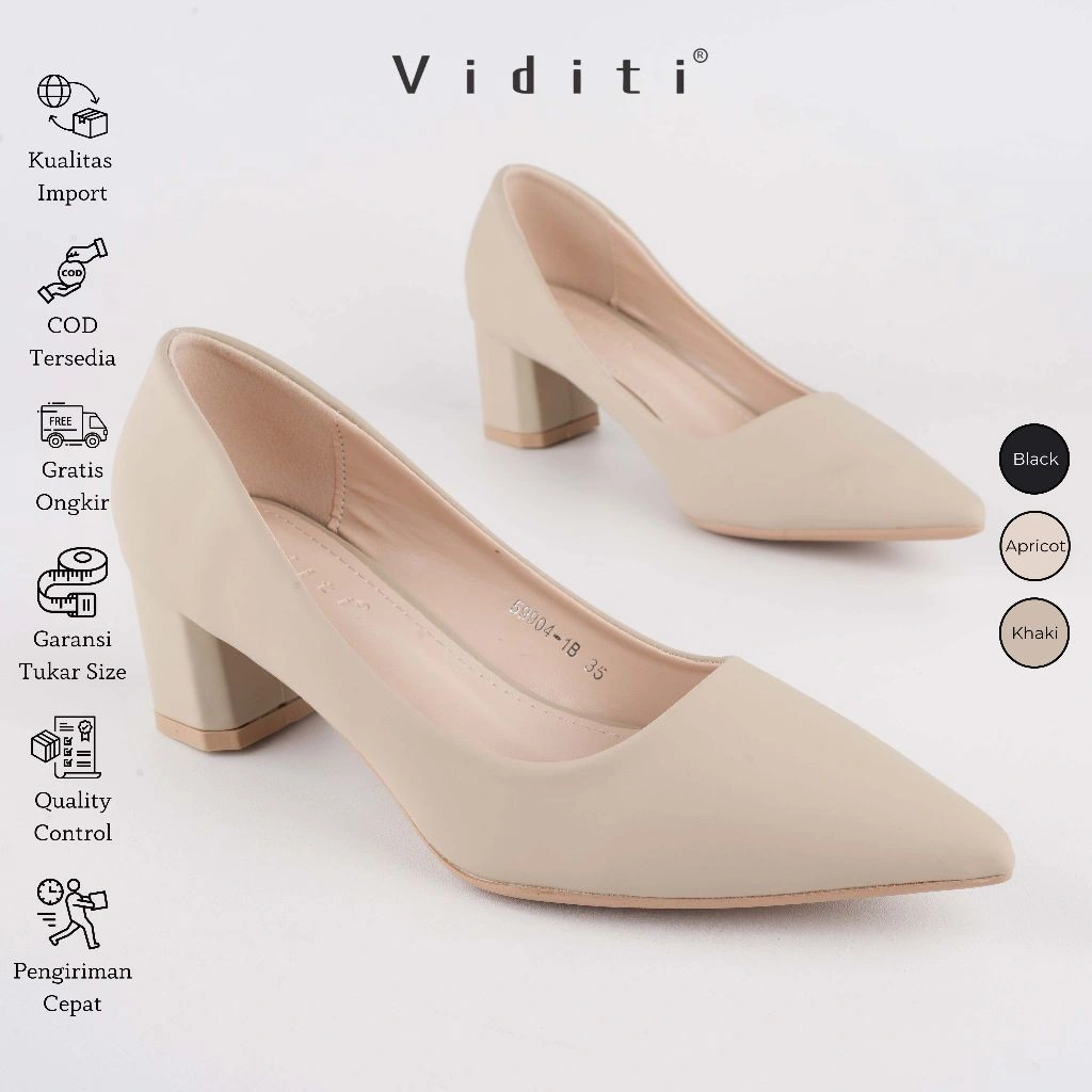 Viditi Freya Doff Block Heels 4 cm | Shoes | Sepatu Import Wanita | Tumit | Hak Tinggi | Pesta