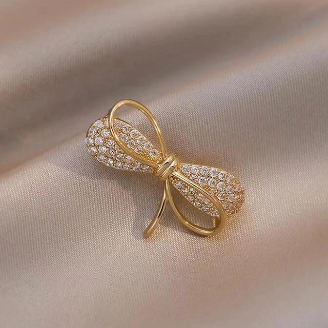 LEERE - Bros Jilbab Mewah Bros Hijab Kupu-kupu Premium Brooch Mutiara Bow Wanita Korean Fashion Pins Pakaian Aksesoris