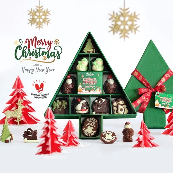 Christmas Big Tree 136gr | Chocolate Monggo l Coklat Hampers Natal l Gift Cokelat Pohon Natal