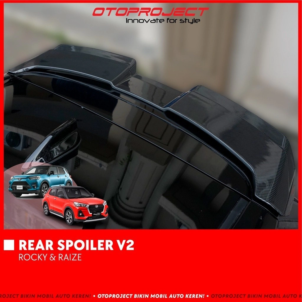 Otoproject - Rear Spoiler Raize / Rocky V2 Glossy Black | Spoiler Belakang Raize / Rocky