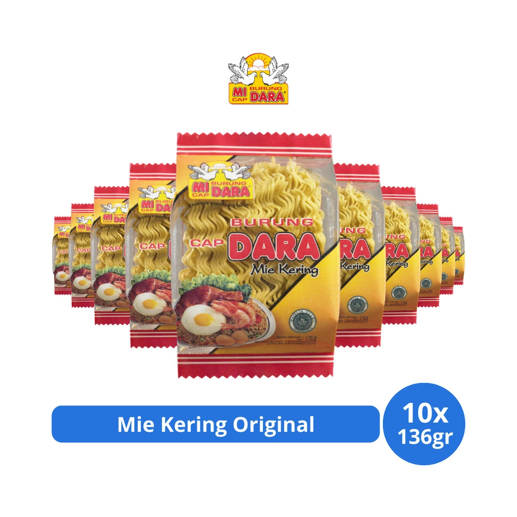 Burung Dara Mie Kering Original 131gr x 10 pcs