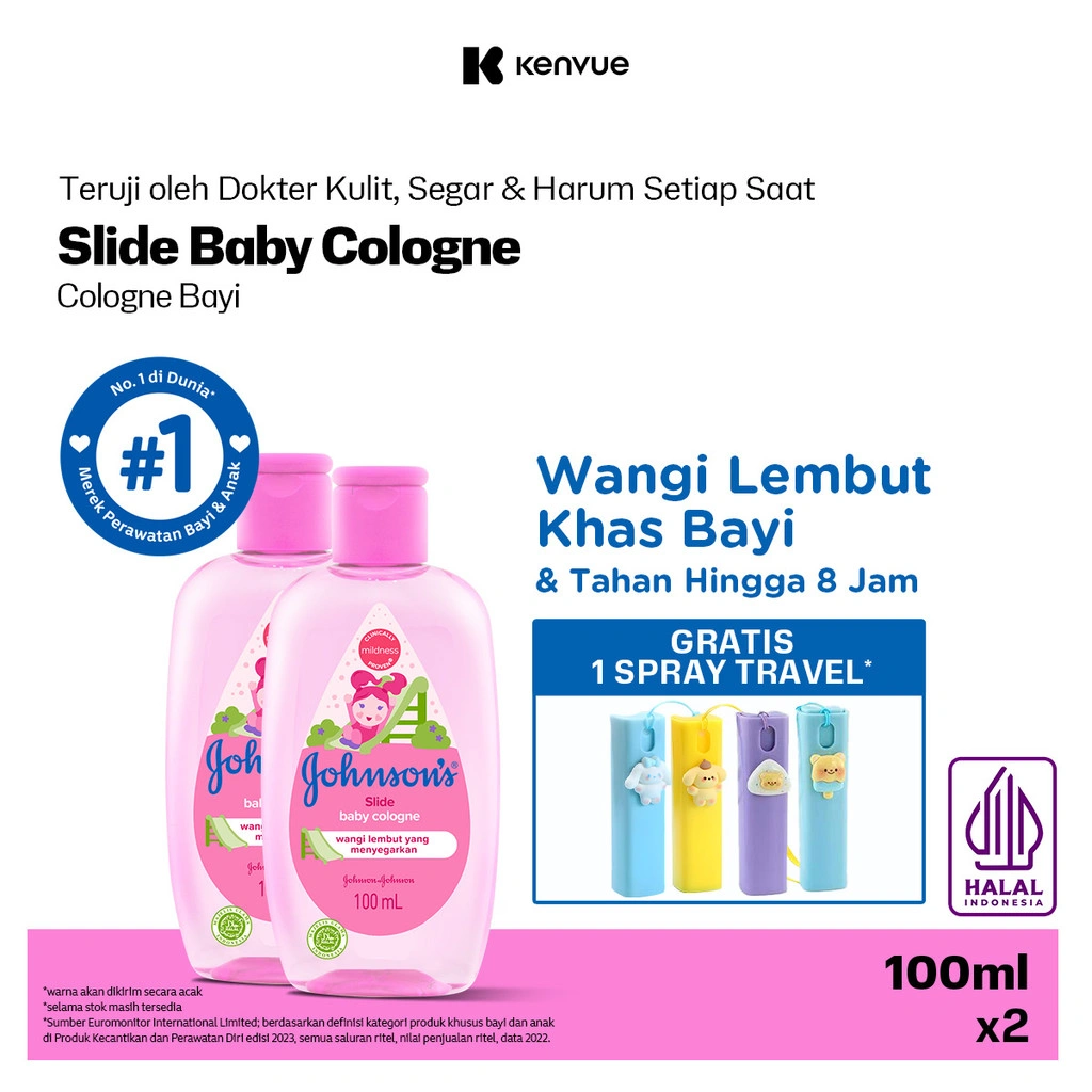 JOHNSON'S Slide Baby Cologne - Minyak Wangi Bayi 100ml - Isi 2
