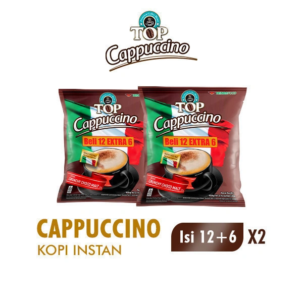 Top Coffee Kopi Instan Cappucino Bag 25 gr isi 12 + 6 pcs x2