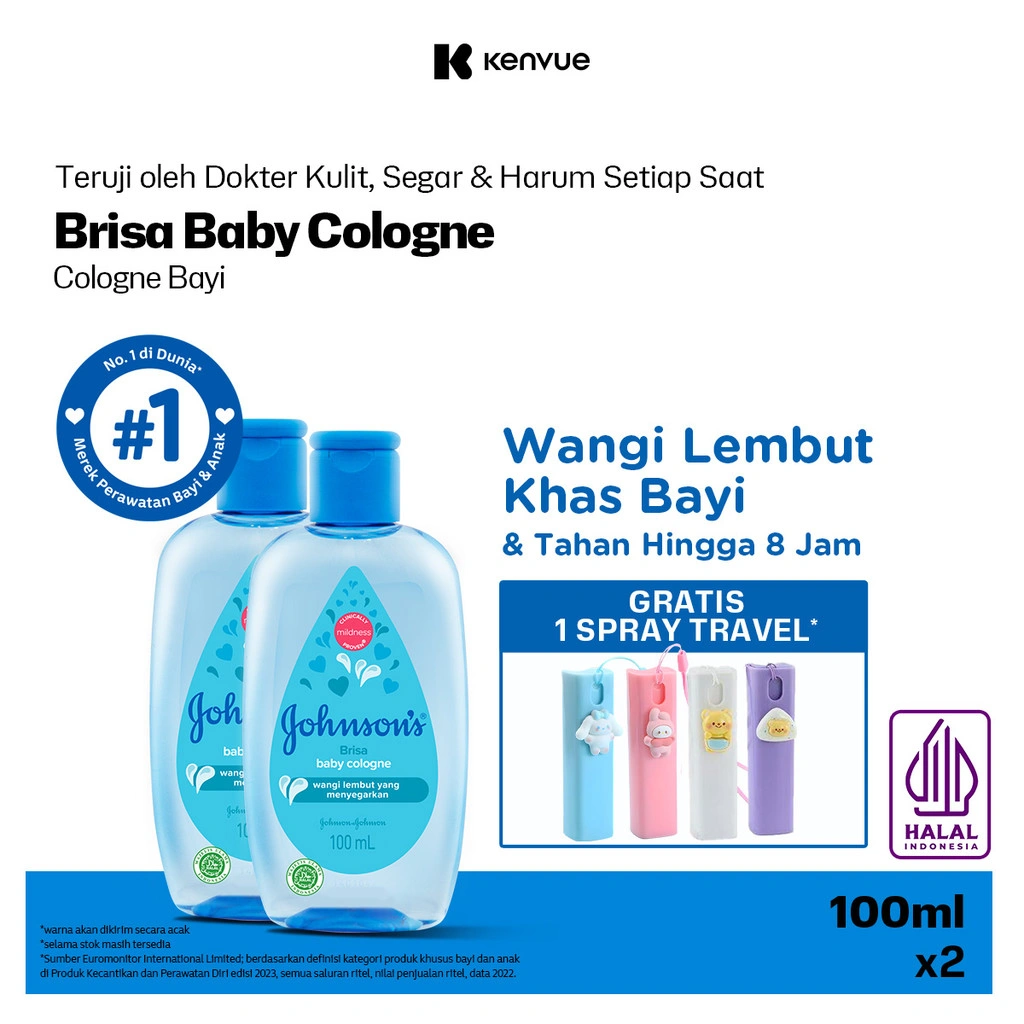 JOHNSON'S Brisa Baby Cologne - Minyak Wangi Bayi 100ml - Isi 2