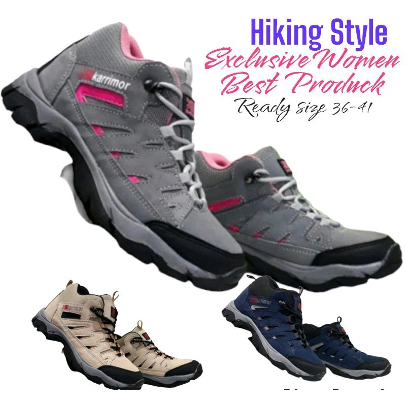 Sepatu Hiking Wanita Sepatu Wanita Olahraga Outdoor Sepatu Gunung Adventure Sepatu Mendaki Travelling Anti Air Sepatu Kerja Lapangan