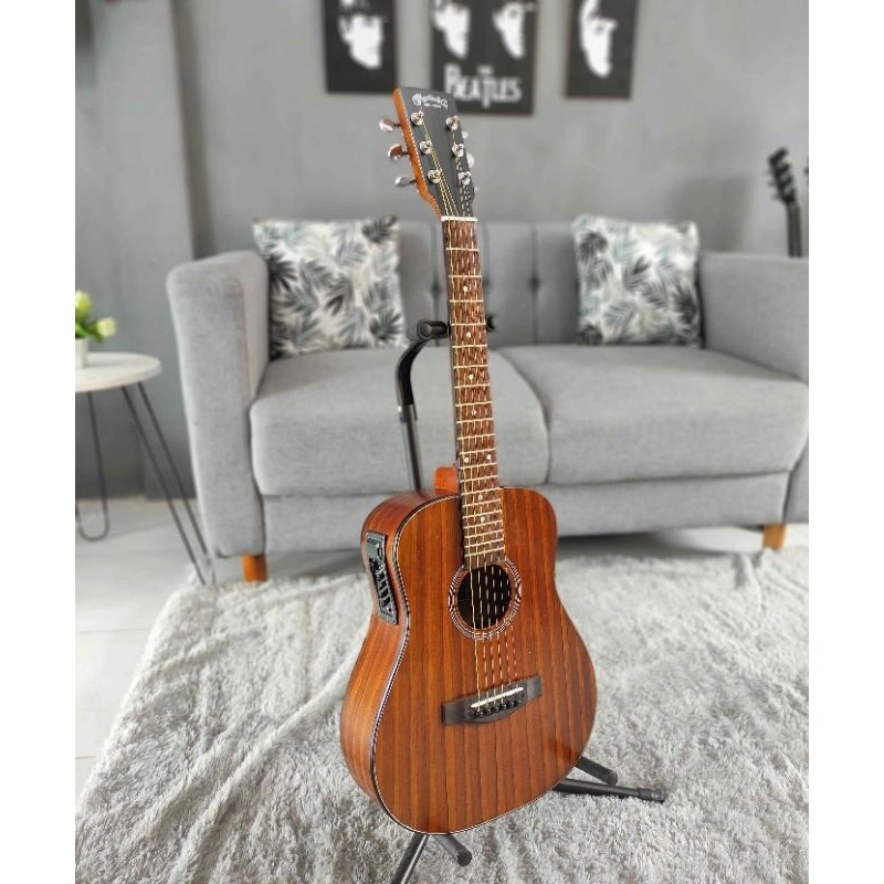 gitar akustik Elektrik junior 3/4 martein & Go. tanam besi free packing kayu