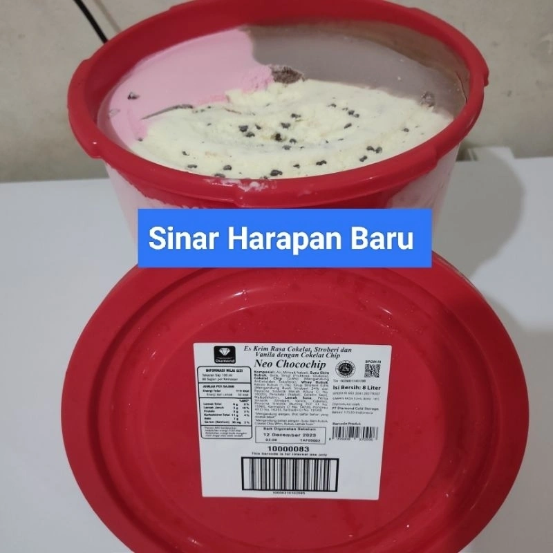 ICE CREAM 8 LITER  DIAMOND NEOPOLITAN 3 RASA
