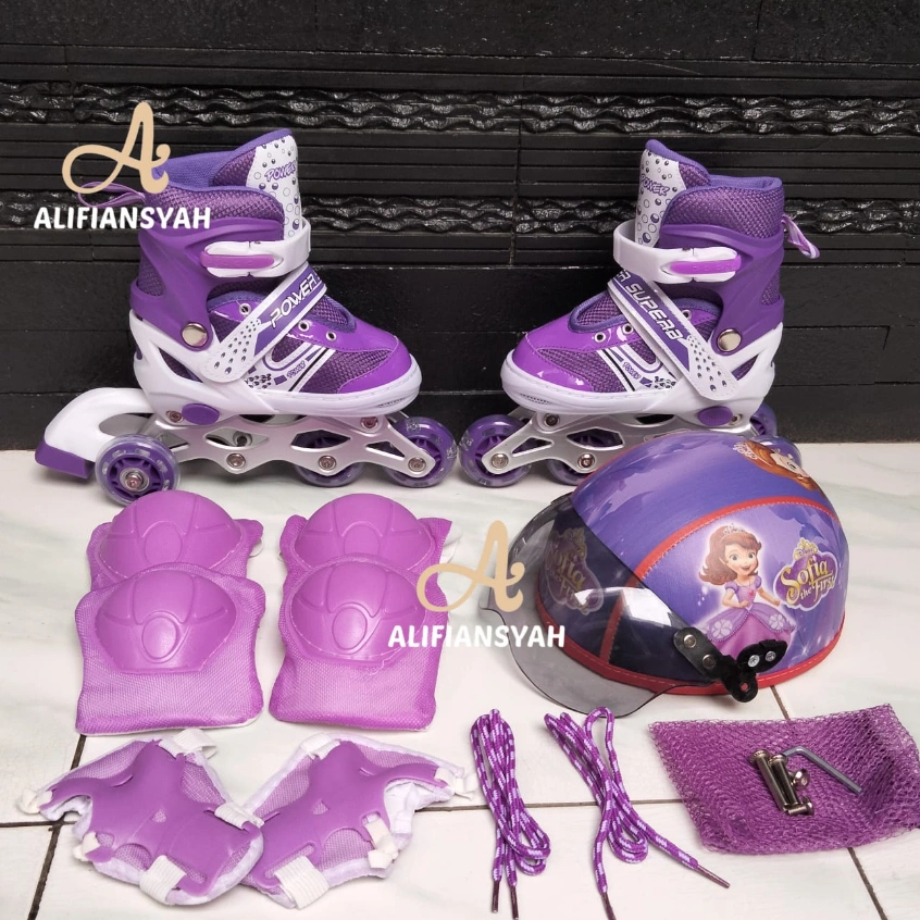 POWER SUPERB Sepatu Roda Anak Model Bajaj Fullset Helm dan Pelindung Bisa Model Bajaj dan Sejajar A1042
