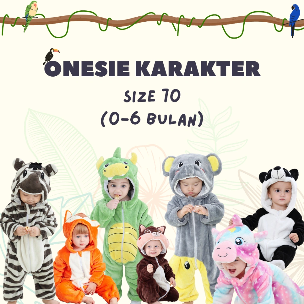 BABYPOTATO - (0-6bulan) Onesie Karakter Kostum Anak Bayi Lucu Size 70/73