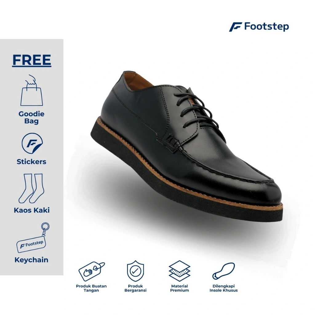 Sepatu Casual Pria Derby Footstep Footwear - Legacy Costa Black